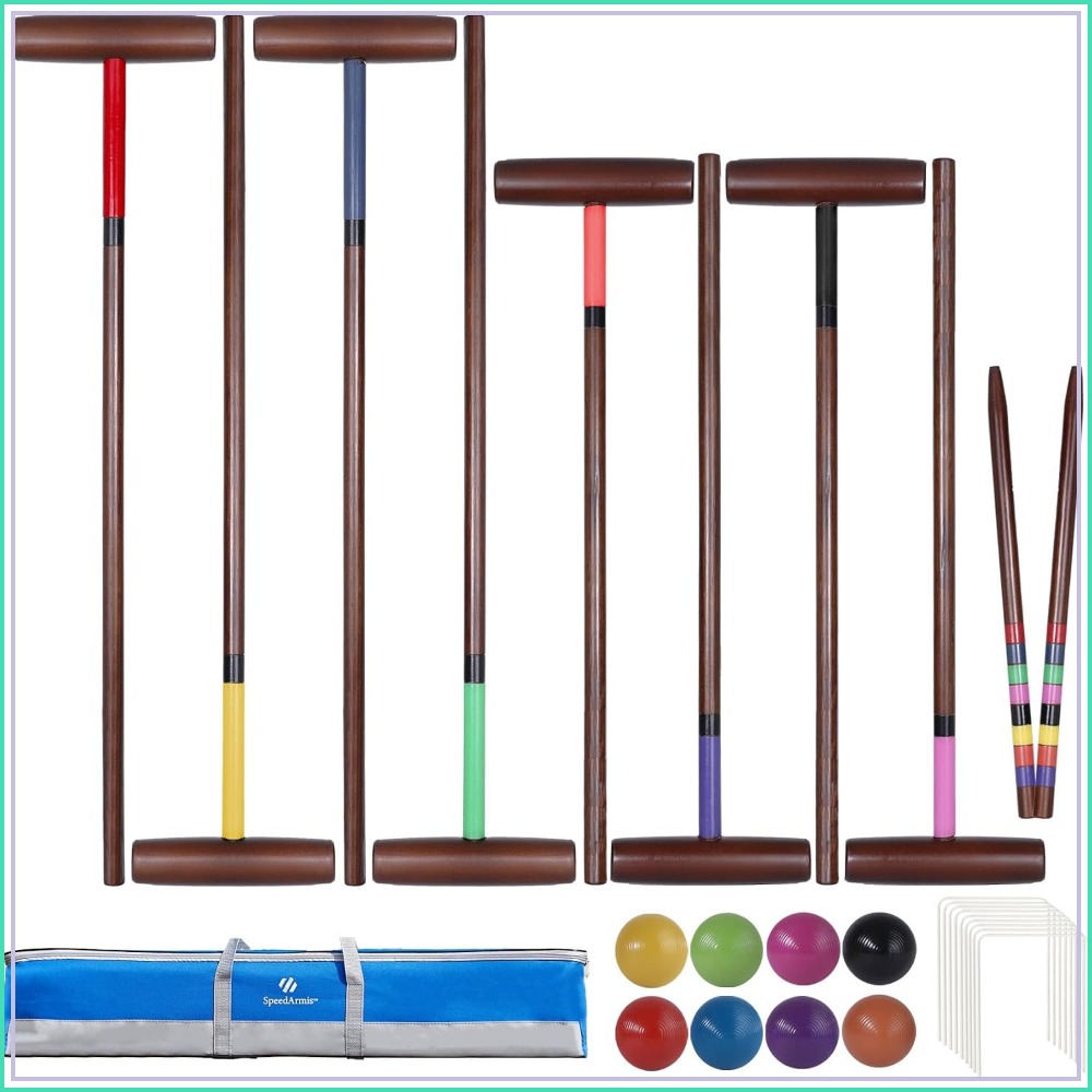 Croquet Set Lawn - 8 Players Croquet Set with Regulation