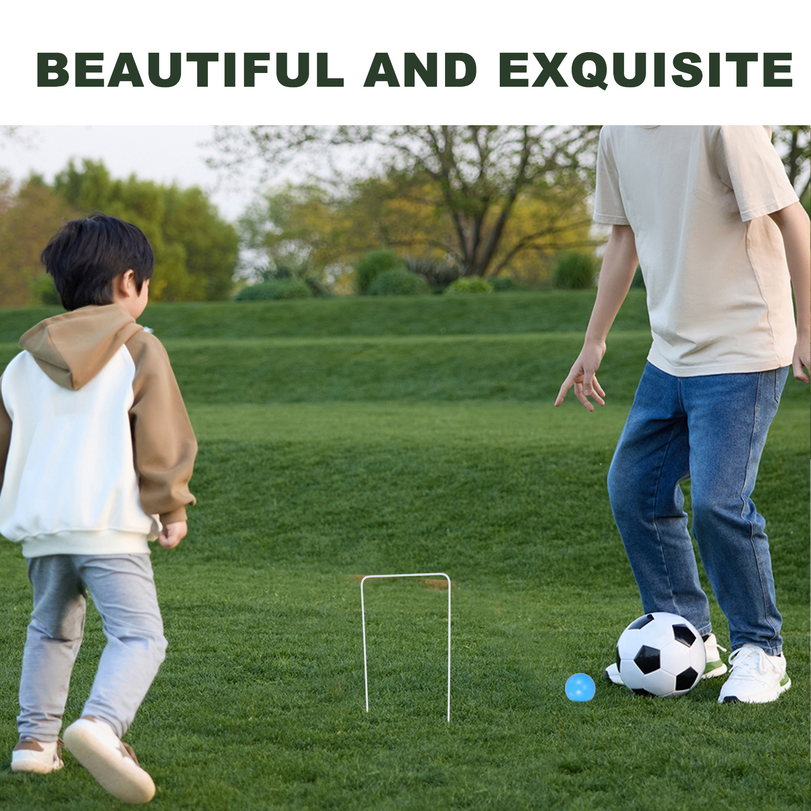 Croquet Set Lawn - 1Set Children Croquet Game Set Wooden