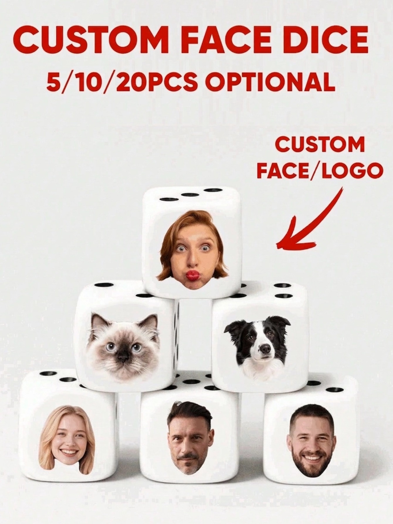 Custom Face Dice Personalized  - Party Family Games recensie en prijs