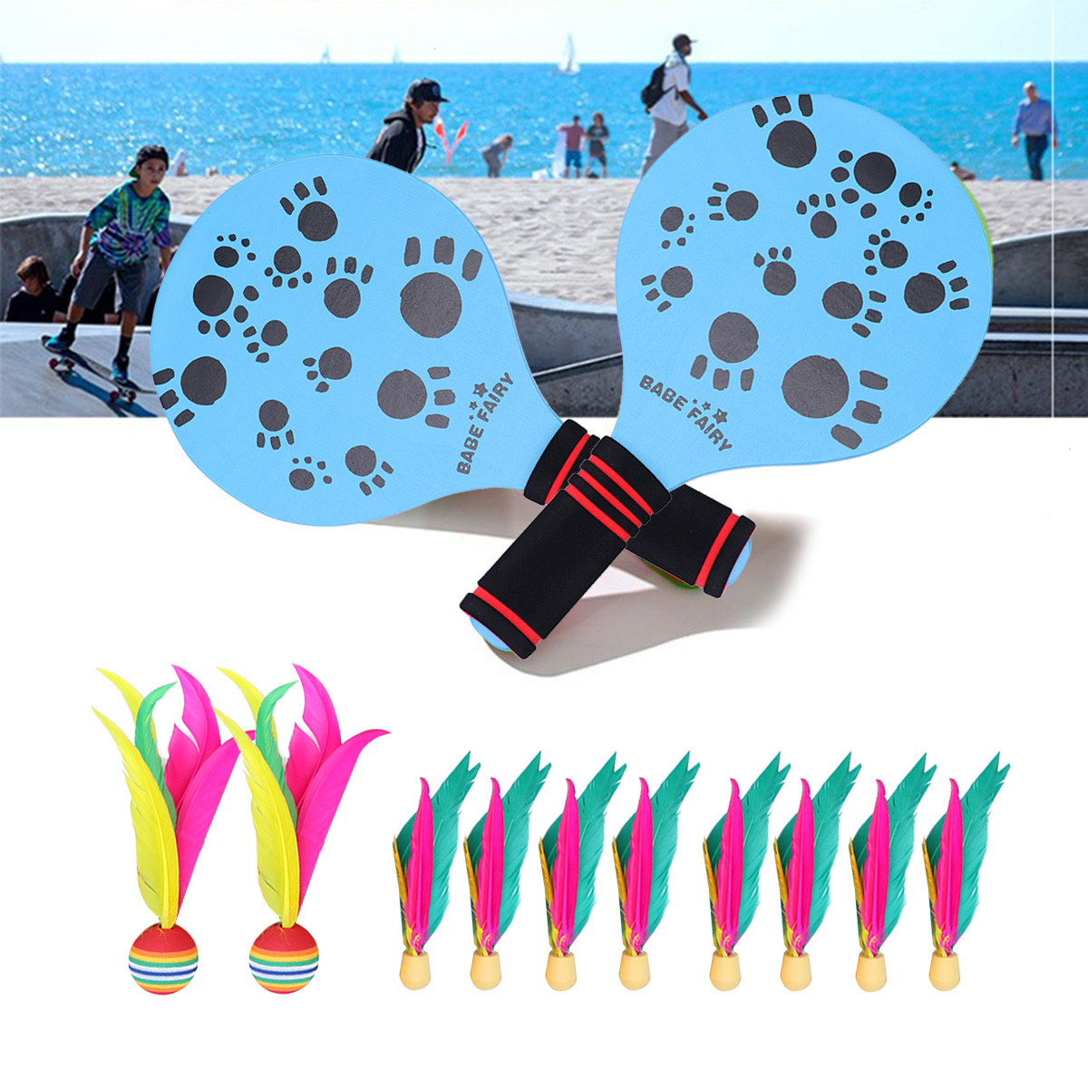 Premium Wooden Beach Paddle Se - Badminton Set Garden recensie en prijs