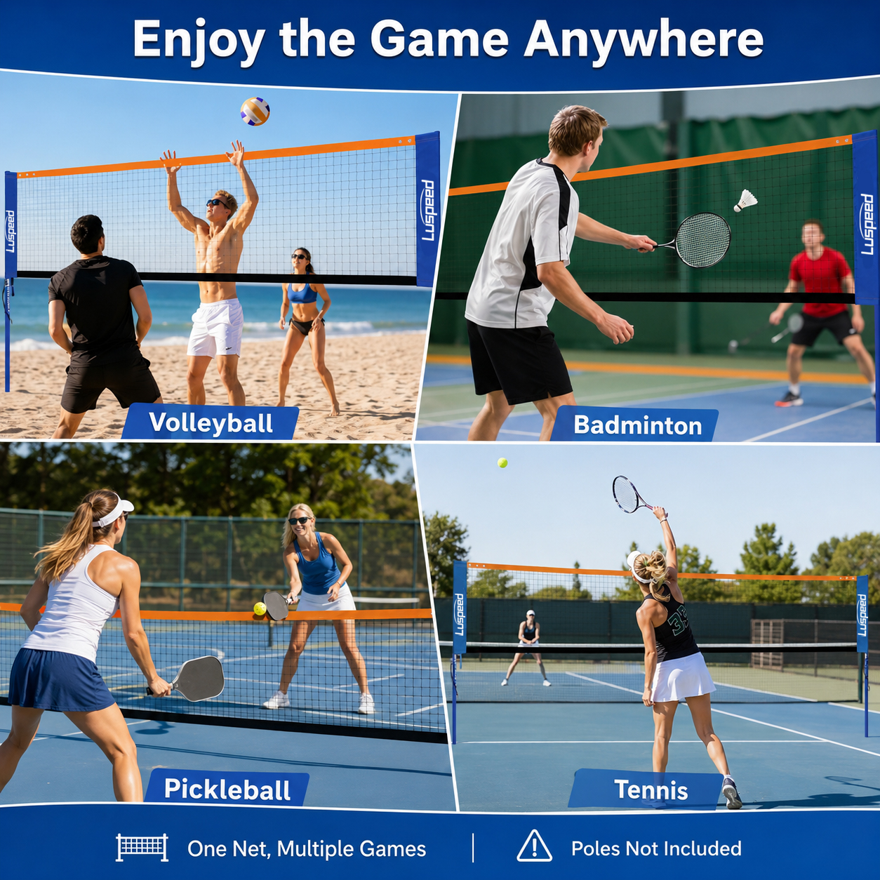 Portable Volleyball Net Outdoo - Badminton Set Garden recensie en prijs
