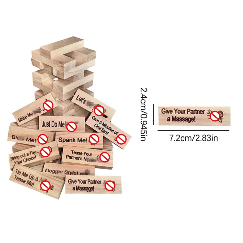 48 PCS Block Tower Game Couple - Party Games Ideas For Adults recensie en prijs